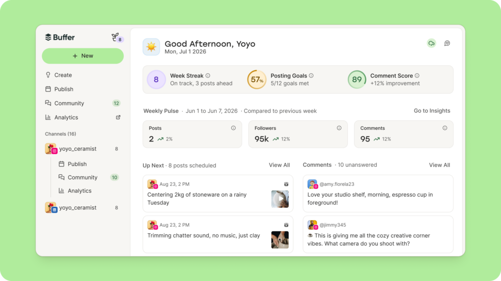 Buffer has a new home page now