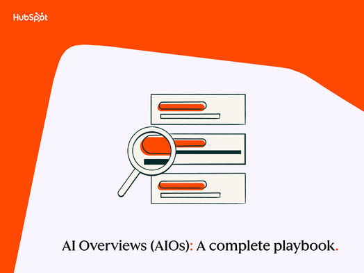 a screenshot of a hubspot media-branded graphic with an orange background and a light pink shape in the foreground, with the words