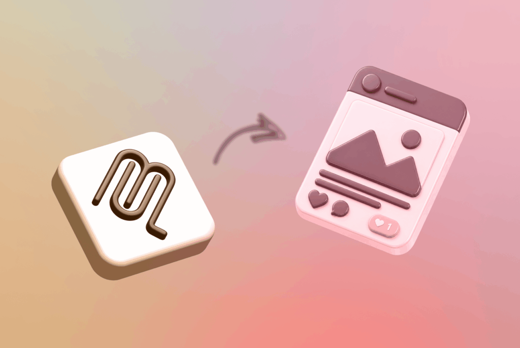 Illustration showing an MCP automating the creation and scheduling of social media posts