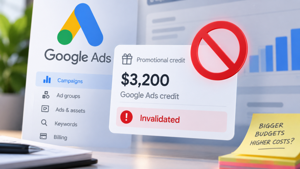 Advertisers report Google Ads credits being revoked after spending